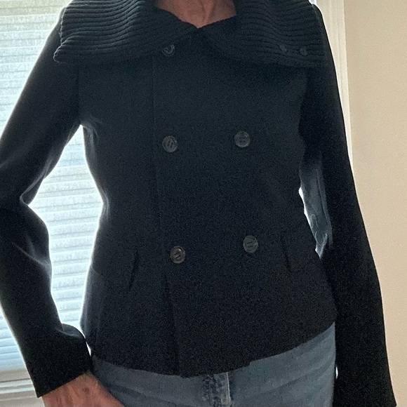 Calvin Klein Black Double-Breasted Pea Coat - Picture 9 of 9